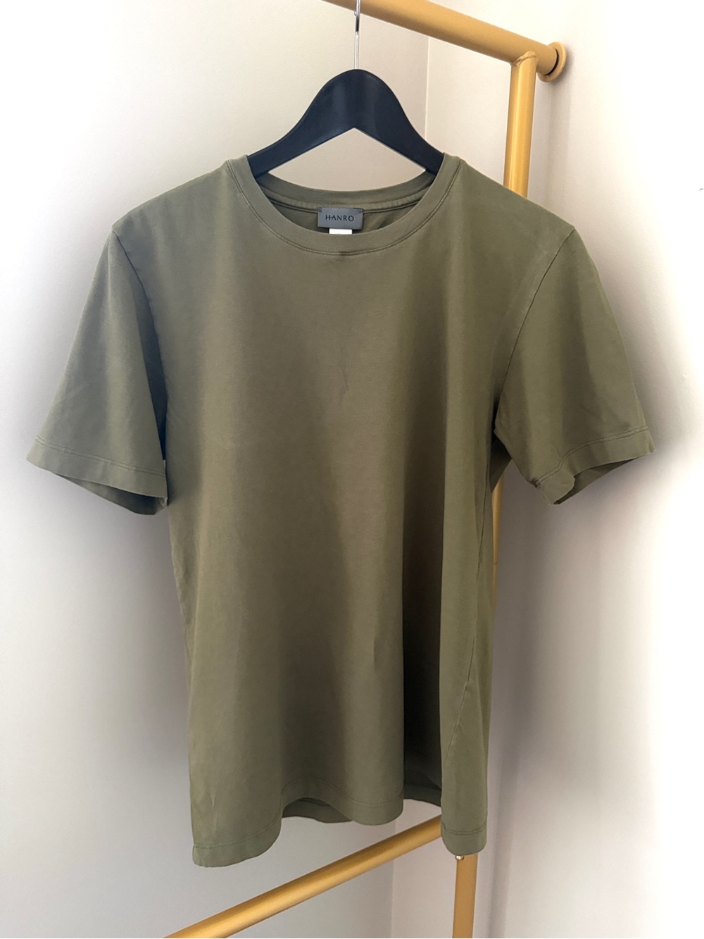 Hanro Men's Deep Green Cotton T-Shirt Tailored Fit Size Small